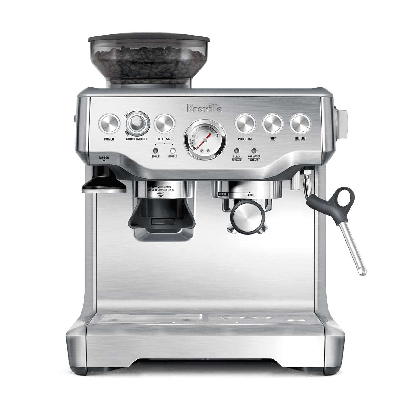 Breville Barista Express espresso machine in brushed stainless steel