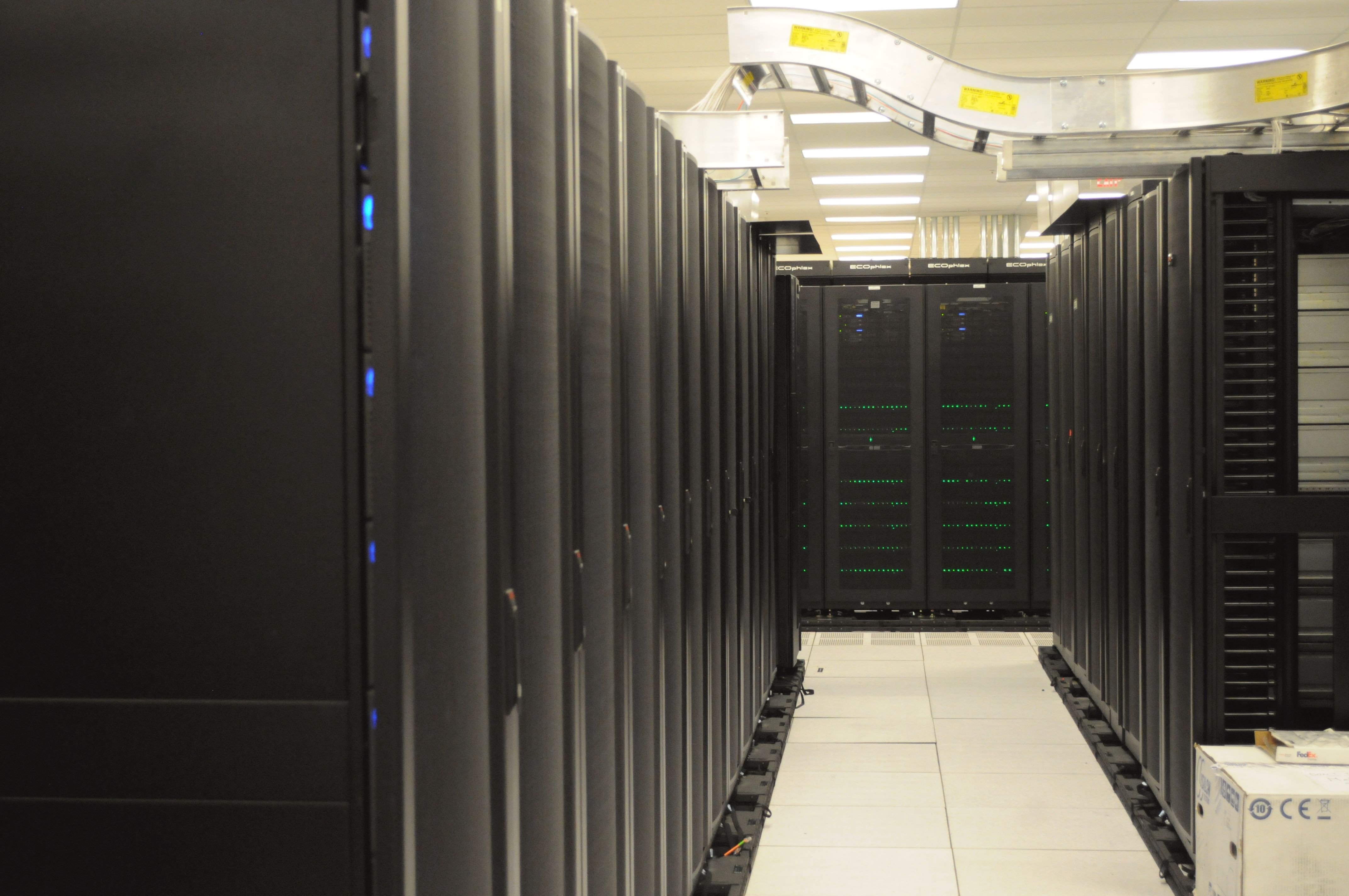 Server racks in a data-center aisle