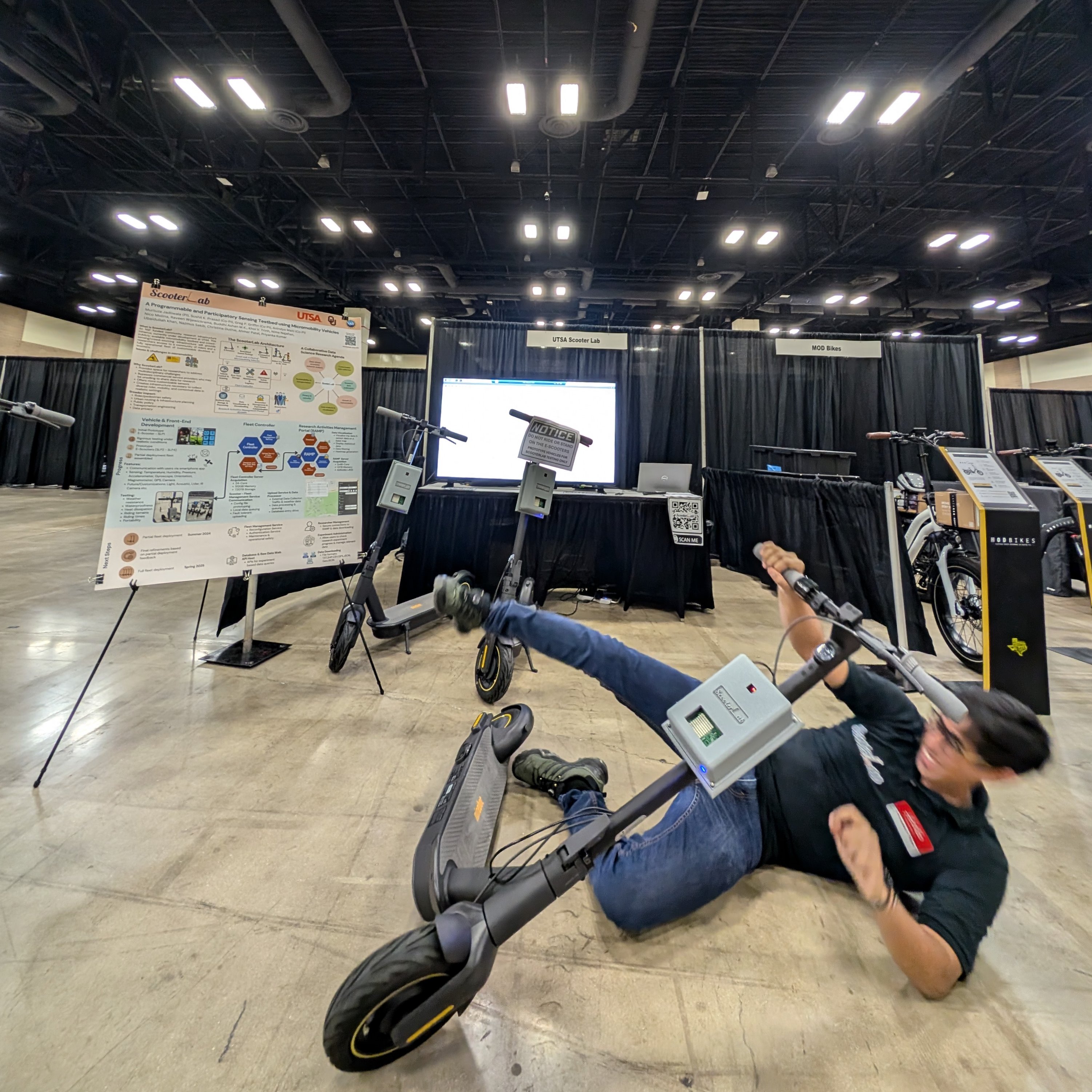 ScooterLab fall-detection demonstration at the 2024 TxDOT Innovation Invitational